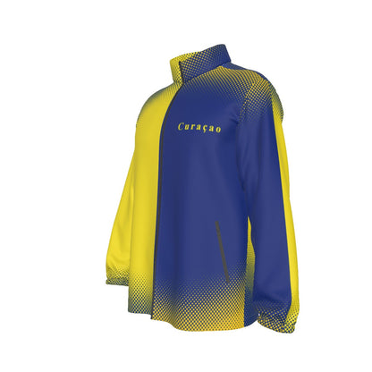 All-Over Print Men's Stand-up Collar Zip-up Windproof Jacket