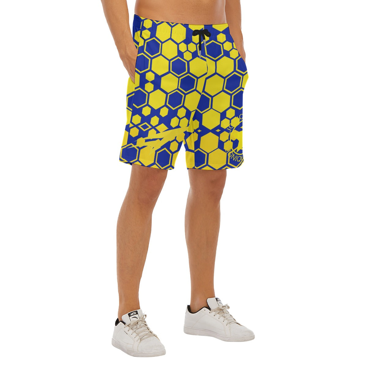 All-Over Print Men's Beach Shorts With Elastic Waist