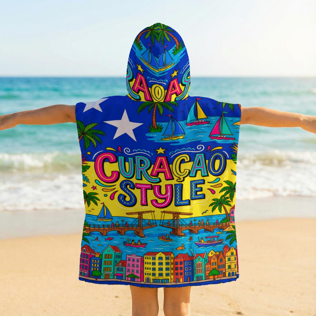 Kids Hooded Beach Towel Poncho