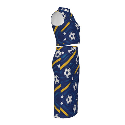 All-Over Print Women's Tank Top & Split High Skirt Set