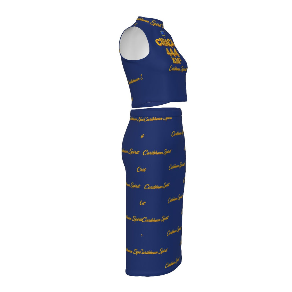 All-Over Print Women's Tank Top & Split High Skirt Set