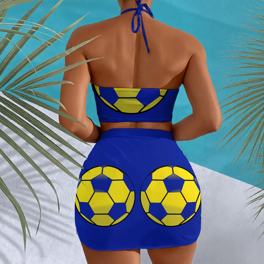 All-Over Print Women's Halter Neck swimming Suit