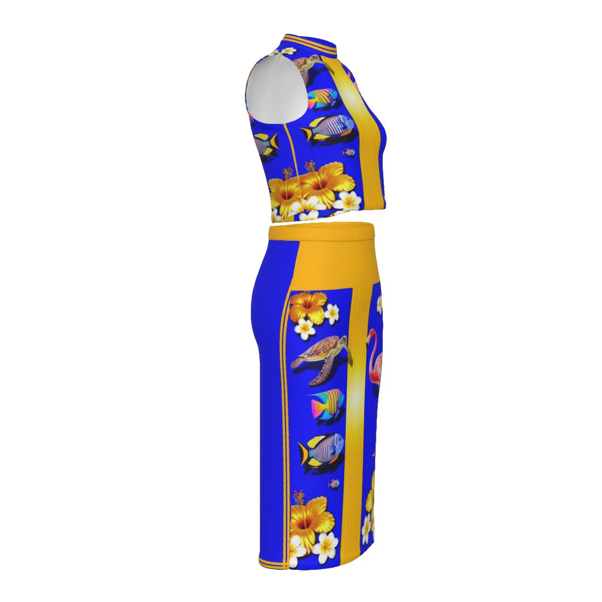 All-Over Print Women's Tank Top & Split High Skirt Set