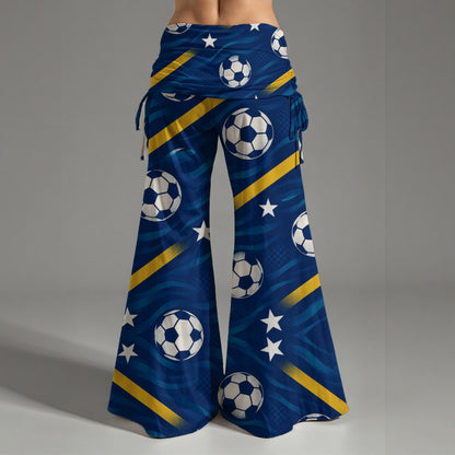 All-Over Print Women's High Waist Wide Leg Pants