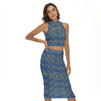 All-Over Print Women's Tank Top & Split High Skirt Set