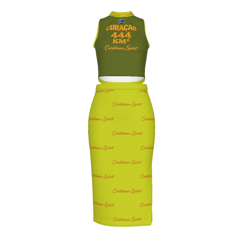 All-Over Print Women's Tank Top & Split High Skirt Set