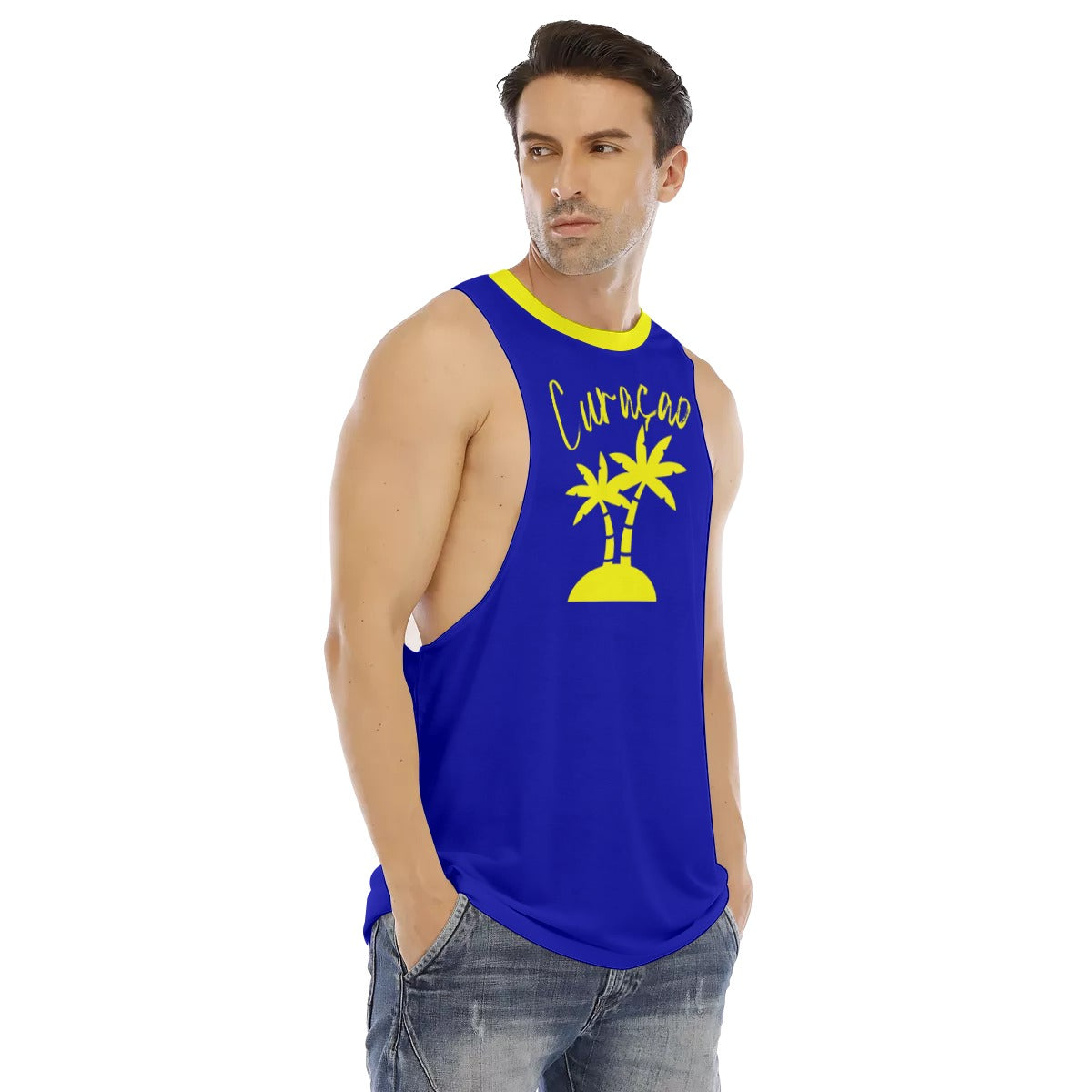 All-Over Print Men's O-neck Long Tank Top