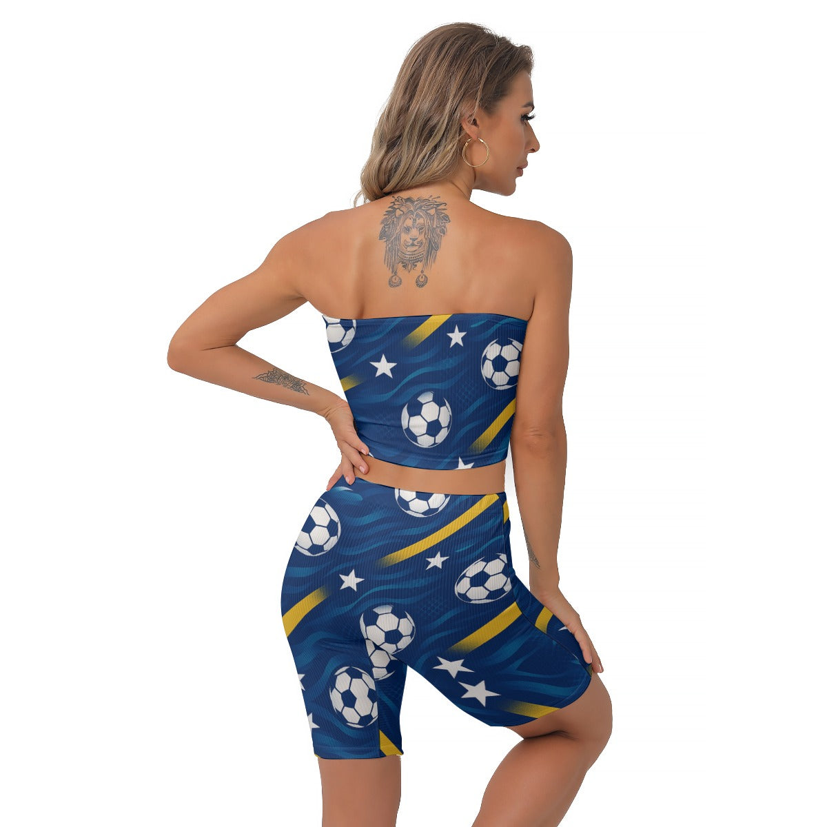 All-Over Print Women's Breast Wrap Shorts Suit