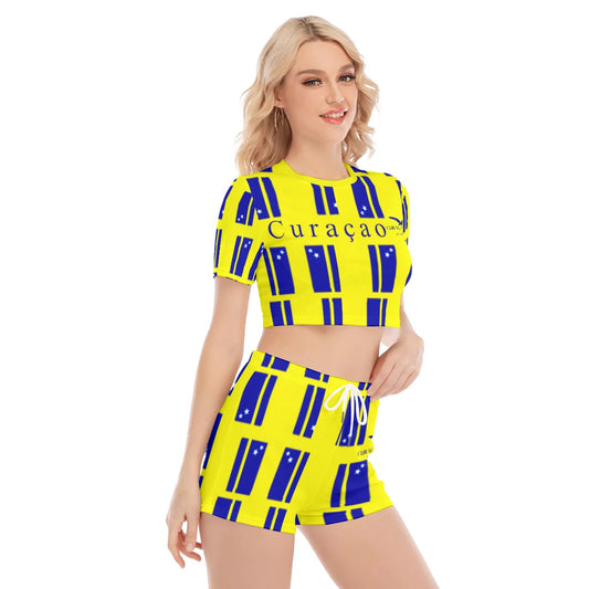 All-Over Print Women's O-neck T-shirt Shorts Suit
