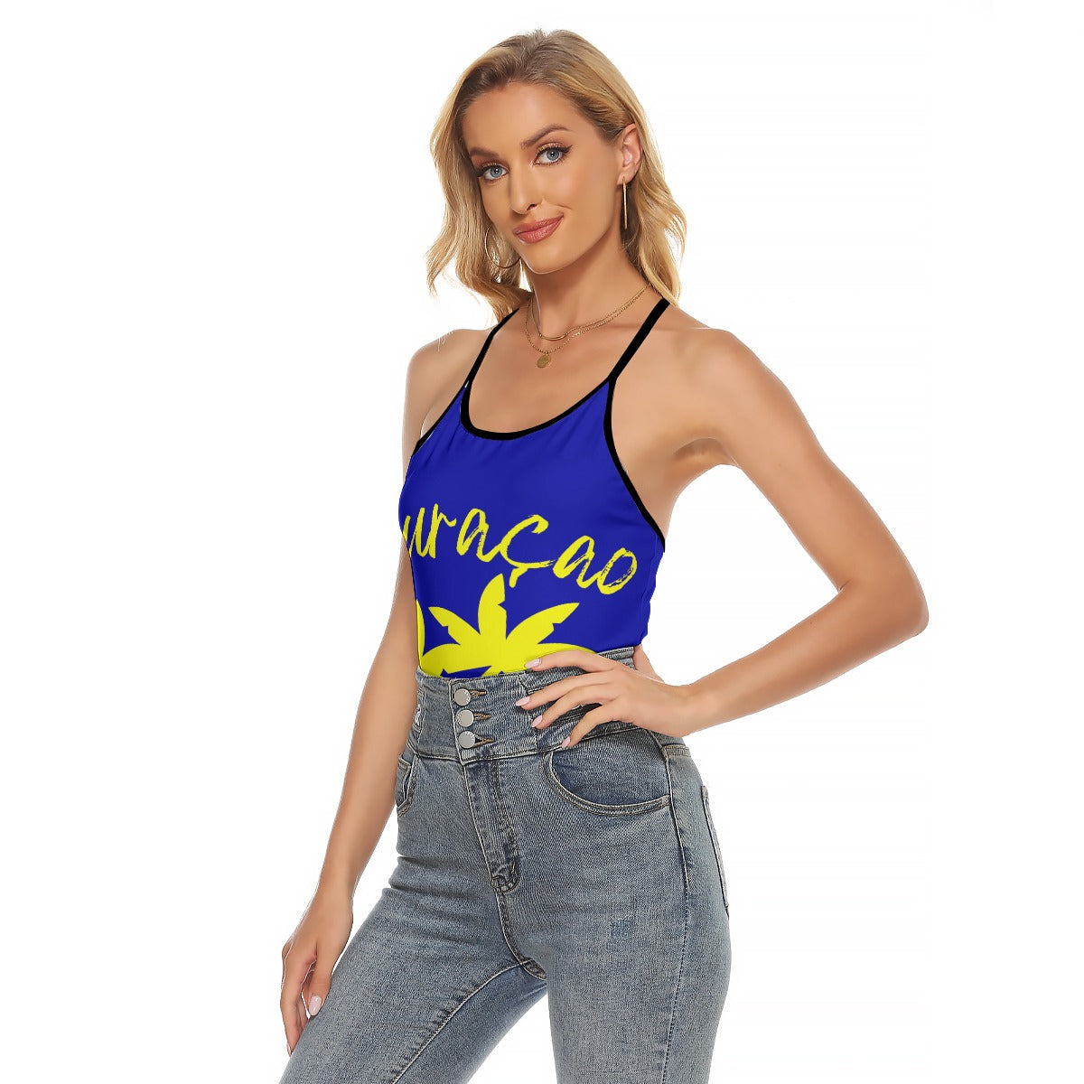 All-Over Print Women's Criss-Cross Open Back Tank Top