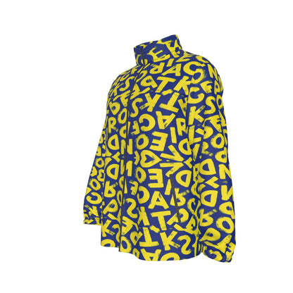 All-Over Print Men's Stand-up Collar Zip-up Windproof Jacket