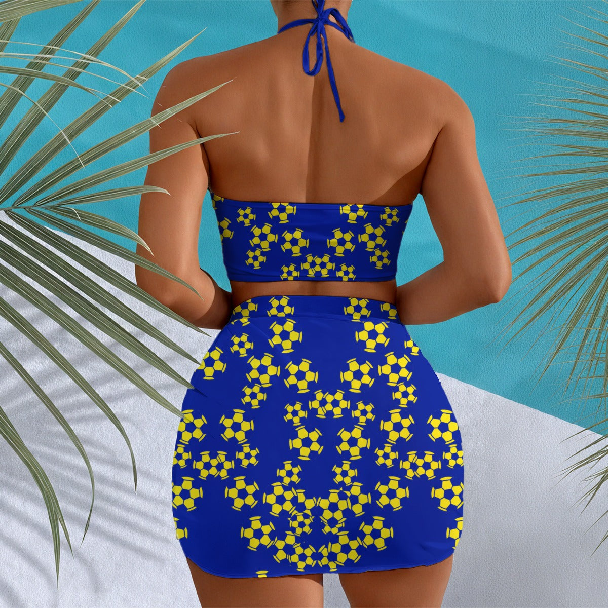 All-Over Print Women's Halter Neck swimming Suit