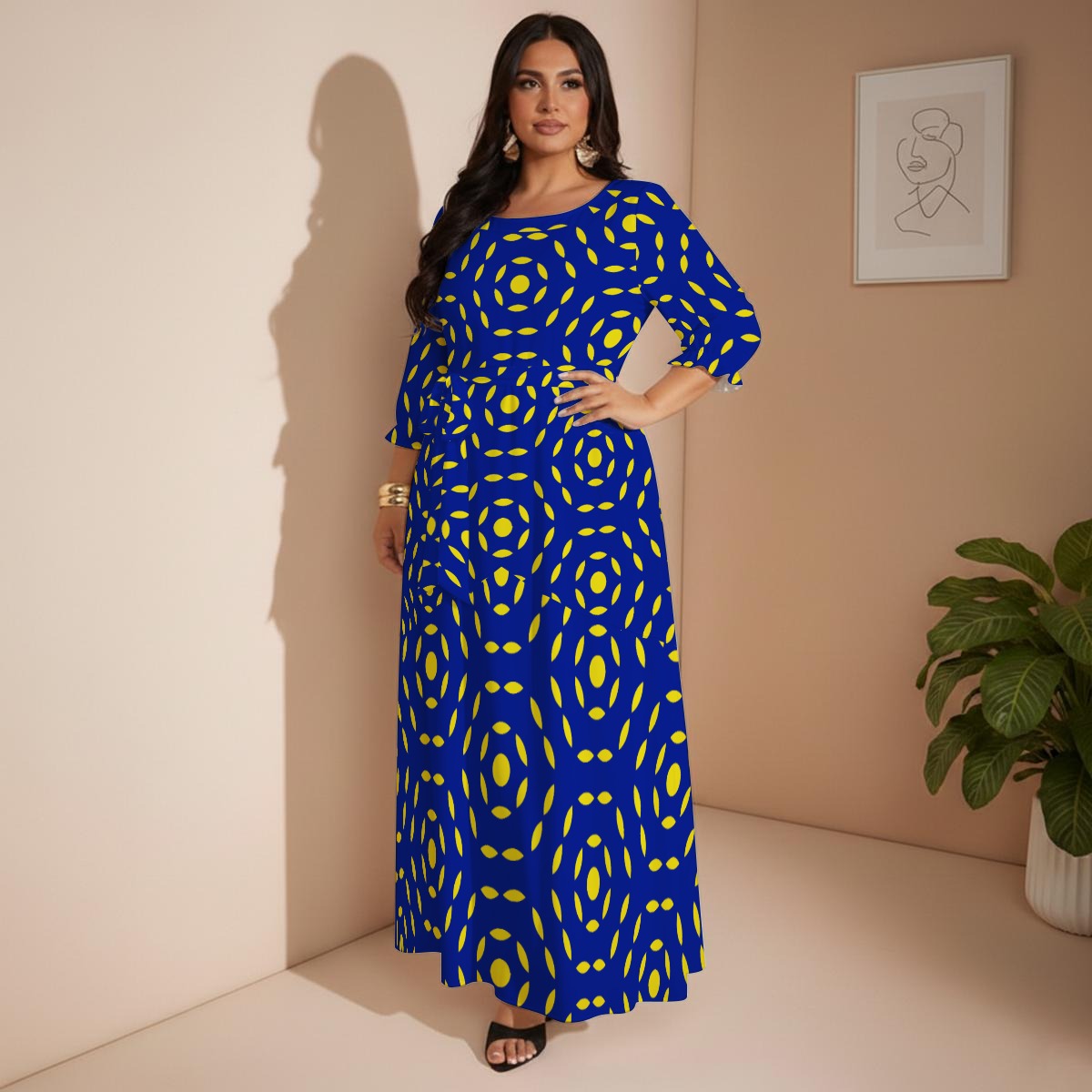 Curaçao All-Over Print Women’s Maxi Dress|Plus Size - Caribbean Island Style