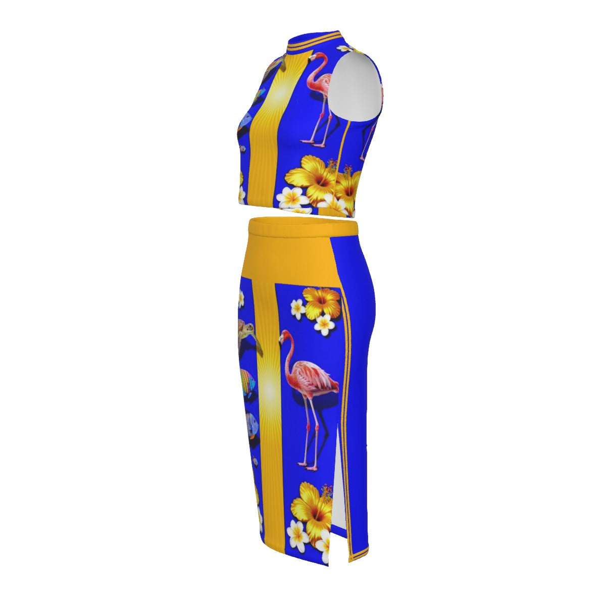All-Over Print Women's Tank Top & Split High Skirt Set