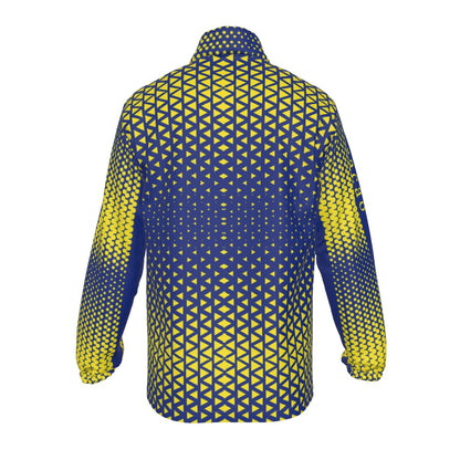 All-Over Print Men's Stand-up Collar Zip-up Windproof Jacket