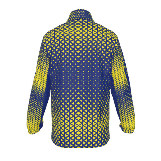 All-Over Print Men's Stand-up Collar Zip-up Windproof Jacket