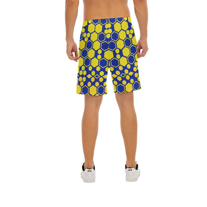 All-Over Print Men's Beach Shorts With Elastic Waist