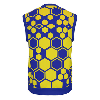 All-Over Print Men's Imitation Knitted V-neck Vest
