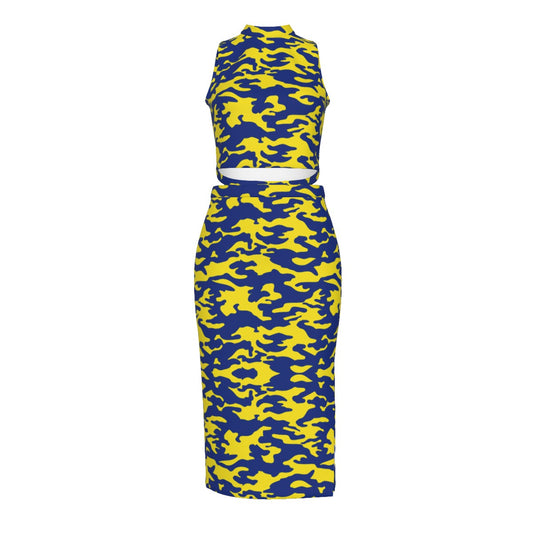 All-Over Print Women's Tank Top & Split High Skirt Set