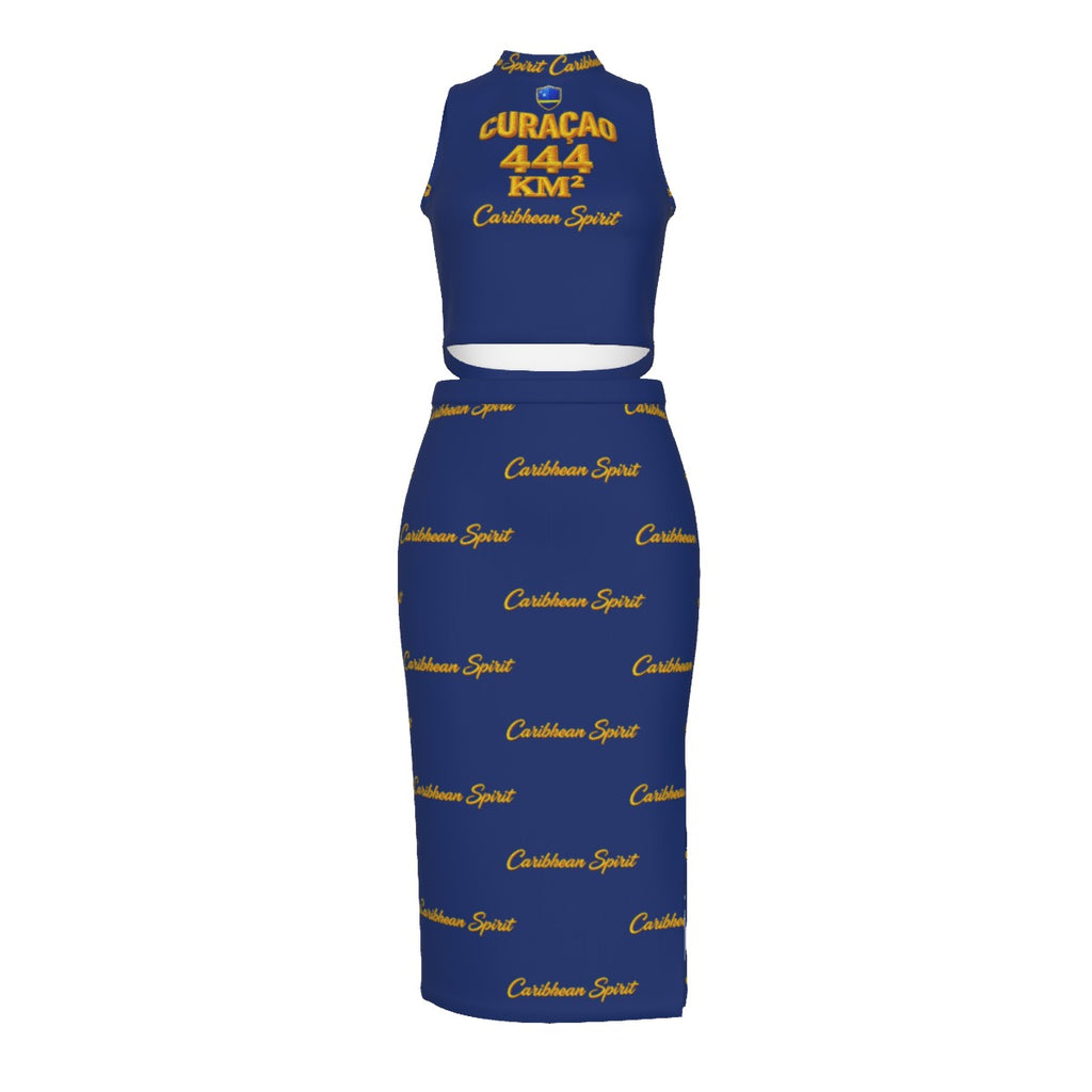 All-Over Print Women's Tank Top & Split High Skirt Set