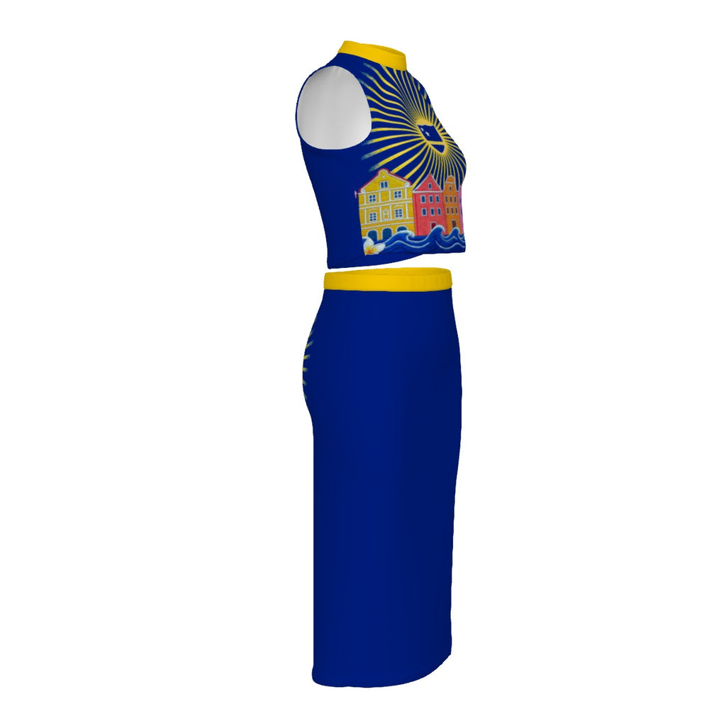 All-Over Print Women's Tank Top & Split High Skirt Set