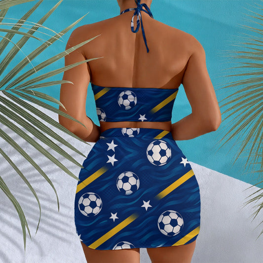 All-Over Print Women's Halter Neck swimming Suit