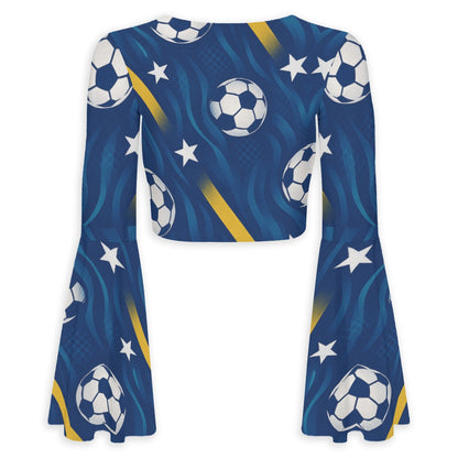 All-Over Print Women's Breathable And Comfortable Top With Bell Sleeve
