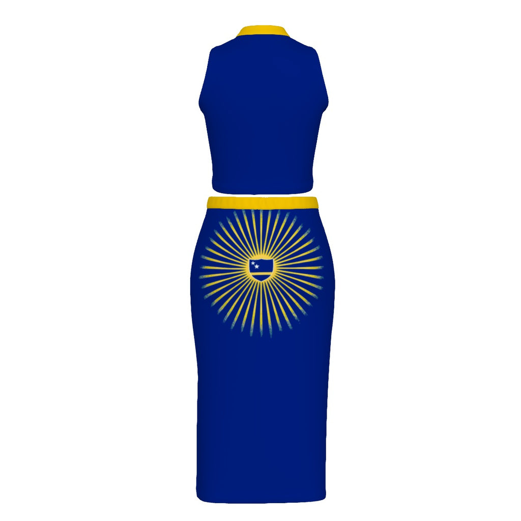 All-Over Print Women's Tank Top & Split High Skirt Set