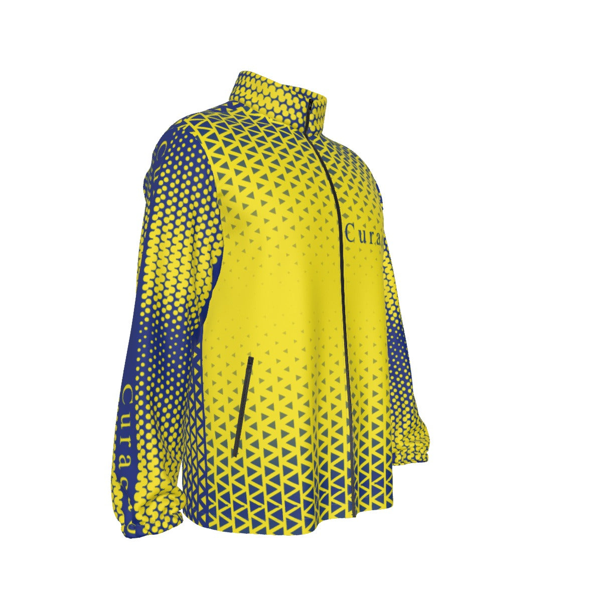All-Over Print Men's Stand-up Collar Zip-up Windproof Jacket