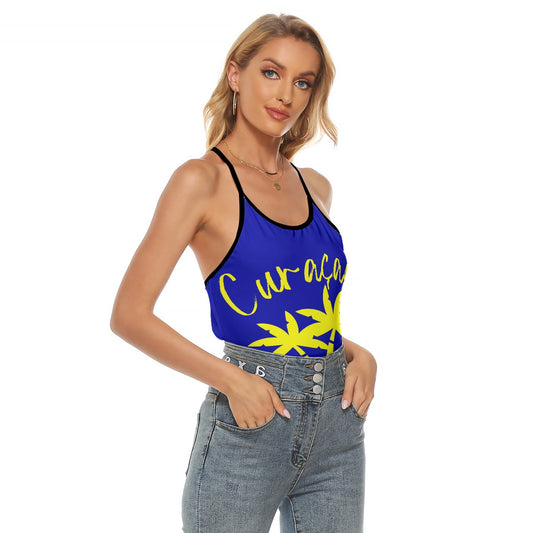 All-Over Print Women's Criss-Cross Open Back Tank Top
