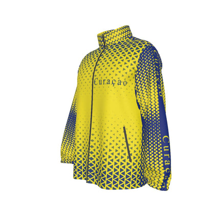 All-Over Print Men's Stand-up Collar Zip-up Windproof Jacket