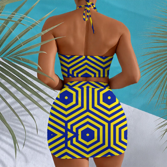 All-Over Print Women's Halter Neck swimming Suit