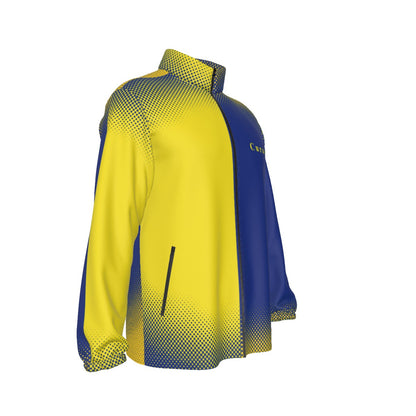 All-Over Print Men's Stand-up Collar Zip-up Windproof Jacket