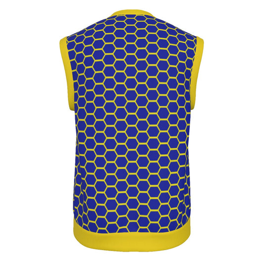 All-Over Print Men's Imitation Knitted V-neck Vest