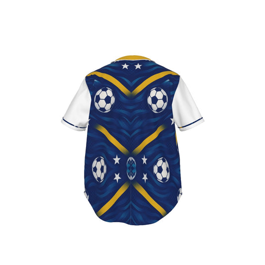 All-Over Print Men's Short Sleeve Baseball Jersey With Pinstripes