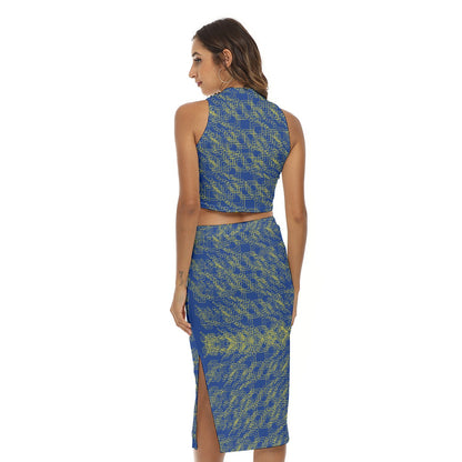 All-Over Print Women's Tank Top & Split High Skirt Set