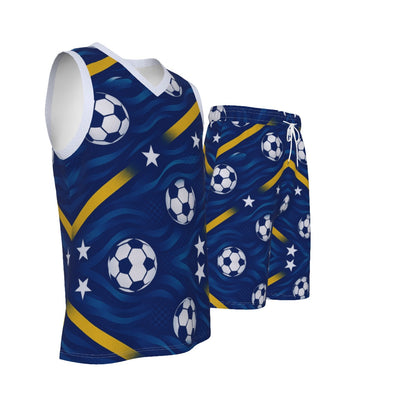 All-Over Print Men's V Neck Basketball Suit
