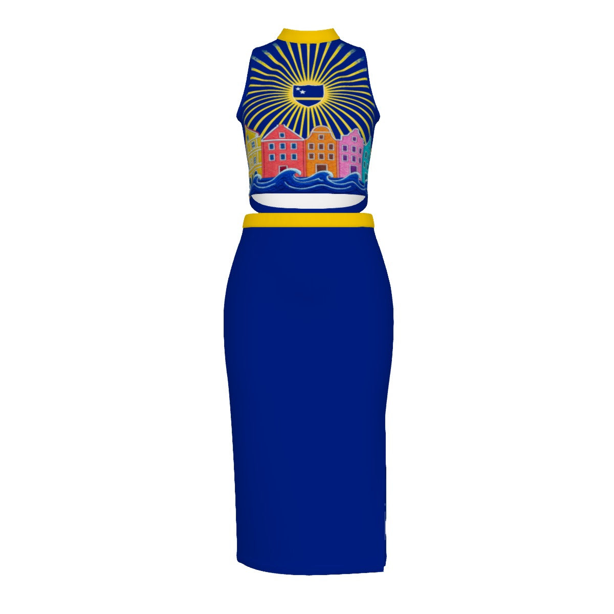 All-Over Print Women's Tank Top & Split High Skirt Set