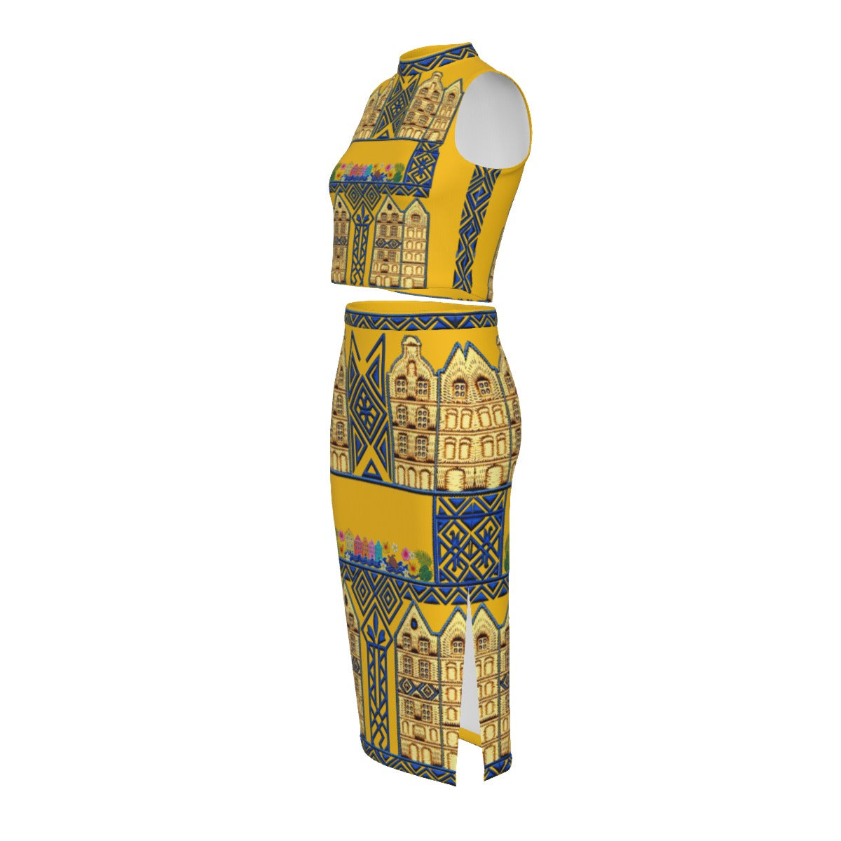 All-Over Print Women's Tank Top & Split High Skirt Set