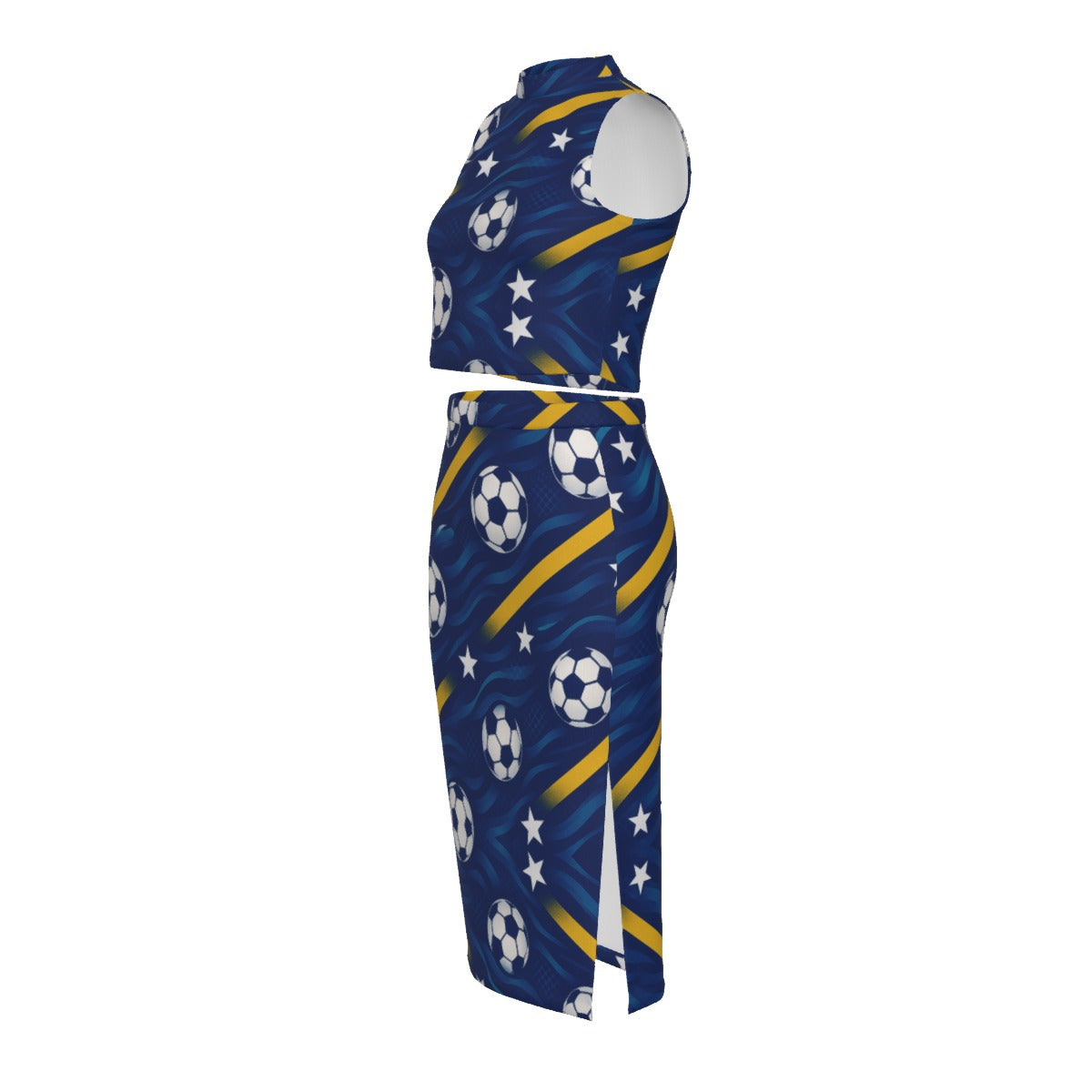 All-Over Print Women's Tank Top & Split High Skirt Set