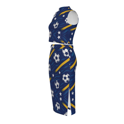 All-Over Print Women's Tank Top & Split High Skirt Set