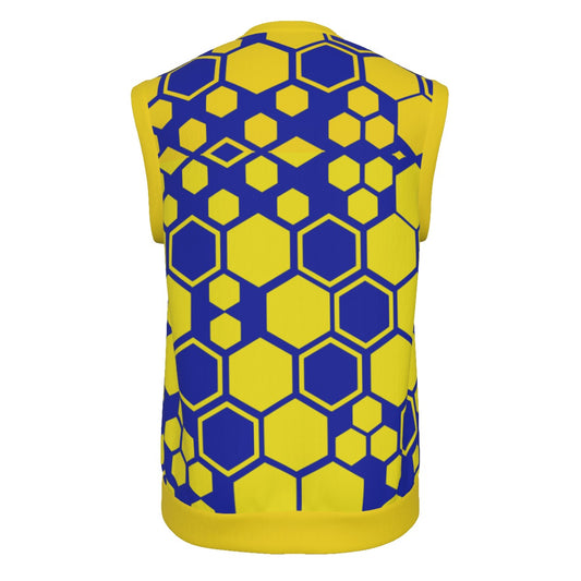 All-Over Print Men's Imitation Knitted V-neck Vest