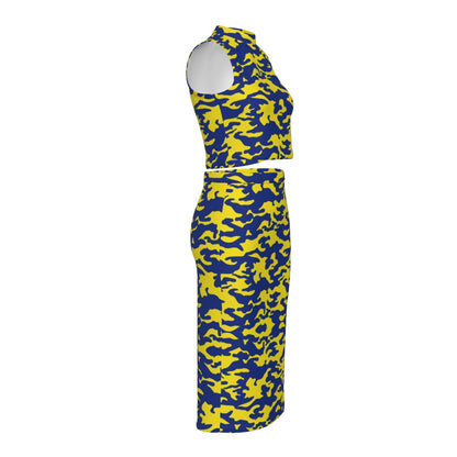 All-Over Print Women's Tank Top & Split High Skirt Set