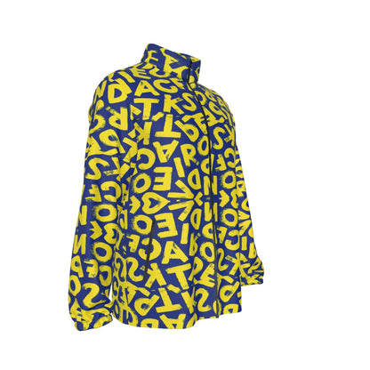 All-Over Print Men's Stand-up Collar Zip-up Windproof Jacket
