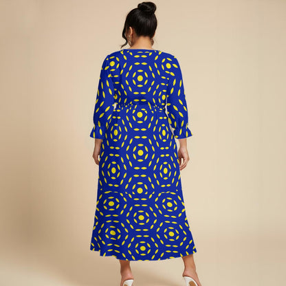Curaçao All-Over Print Women’s Maxi Dress|Plus Size - Caribbean Island Style
