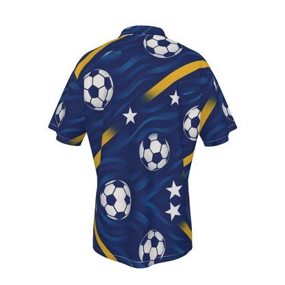 All-Over Print Men's Hawaiian Shirt With Button Closure