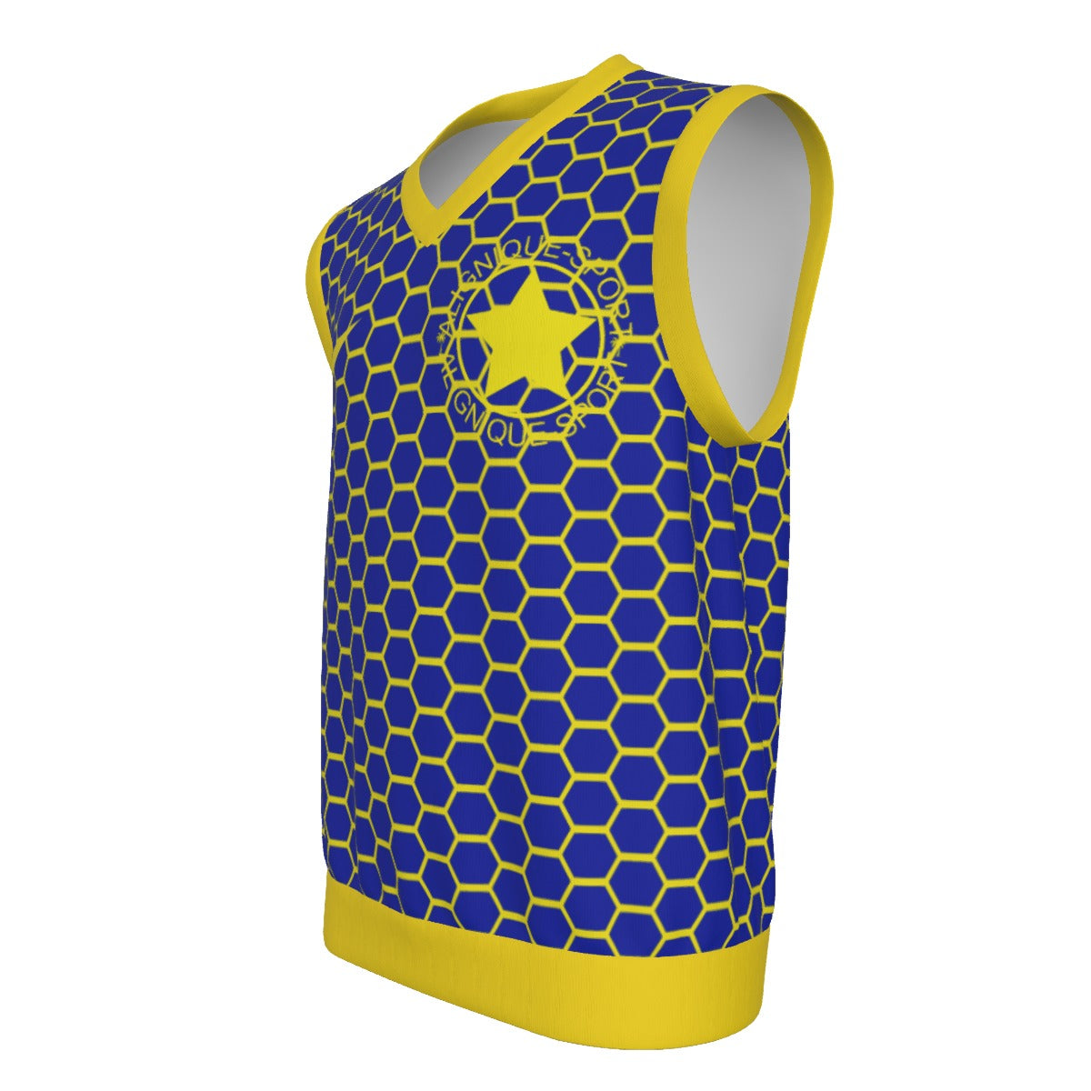 All-Over Print Men's Imitation Knitted V-neck Vest