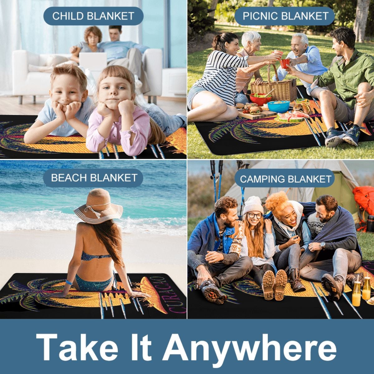 Curacao Foldable Picnic Blanket