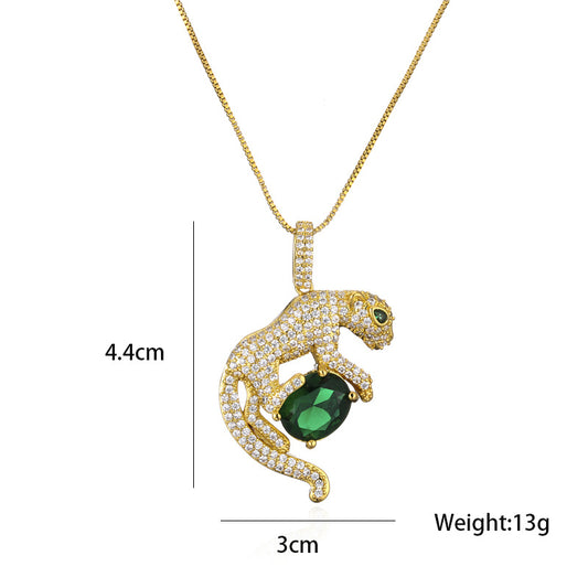 Retro Domineering Leopard Pendant Necklace