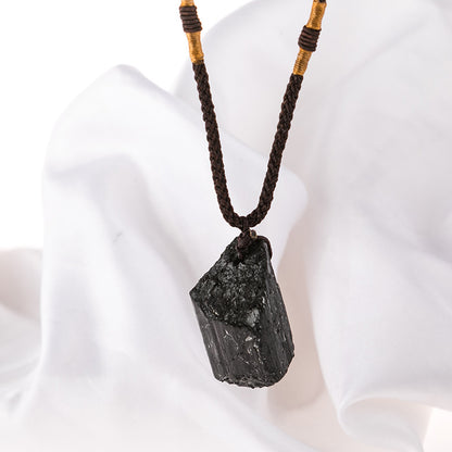 Curaçao black tourmaline rough Necklace